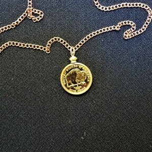 24K Gold Plated 2005 Buffalo Nickel Pendant